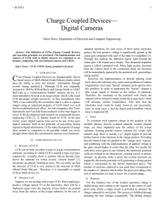 Charge Coupled Devices— Digital Cameras
