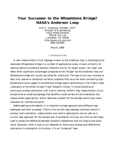 Your Successor to the Wheatstone Bridge? NASA`s Anderson Loop