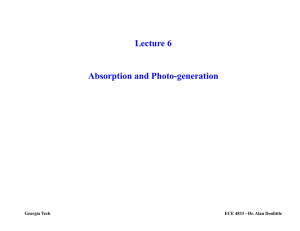 Lecture 6 6 Absorption and Photo-generation