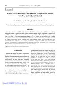 A Three Phase Three-level PWM Switched Voltage Source Inverter