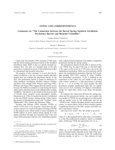 NOTES AND CORRESPONDENCE Comments on ``The Connection
