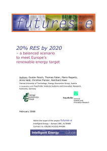 20% RES by 2020 - A Balanced Scenario