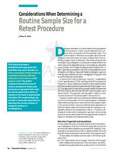 Routine Sample Size for a Retest Procedure