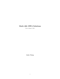 Math 462: HW4 Solutions
