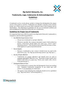 Big Switch Networks, Inc. Trademarks, Logo, Codenames