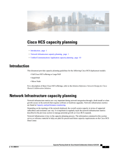 Cisco HCS capacity planning