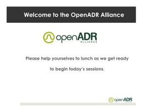 OpenADR Update - OpenADR Alliance