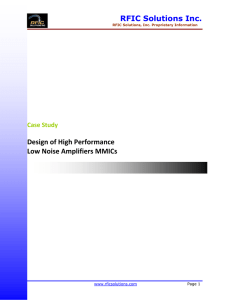 RFIC Solutions Inc. Design of High Performance Low Noise