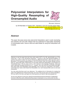 Polynomial Interpolators for High-Quality