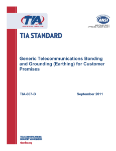 TIA-607-B Generic Telecommunications Bonding and Grounding