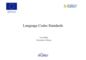 Language Codes Standards - Lirics