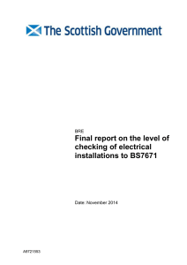 Final report on the level of checking of electrical installations to