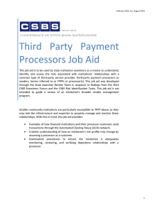 Third Party Payment Processors Job Aid