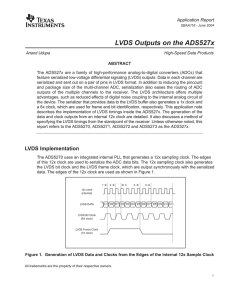 LVDS Outputs on the ADS527x