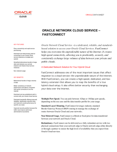 ORACLE NETWORK CLOUD SERVICE – FASTCONNECT