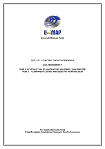 Universiti Malaysia Perlis DKT 111/3 – ELECTRIC CIRCUITS