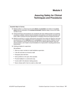 Module 5 Assuring Safety for Clinical Techniques and Procedures