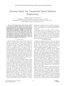 Assuring Safety for Component Based Software Engineering
