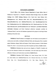 settlement agreement - Florida Attorney General