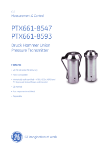 PTX 661 Druck Hammer Union Pressure Transmitter