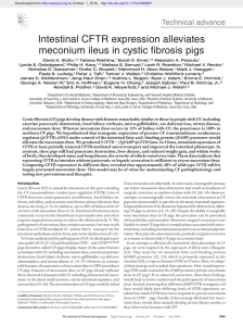 Intestinal CFTR expression alleviates meconium ileus in cystic