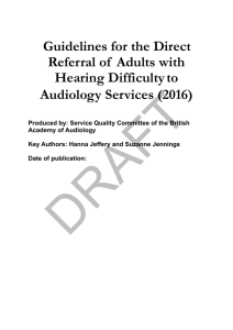 Guidelines for the Direct Referral of Adults with Hearing Difficultyto