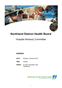 Northland District Health Board AGENDA