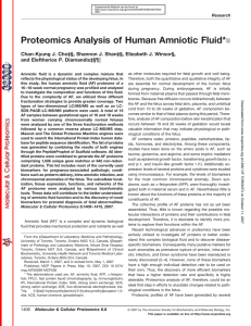 Proteomics Analysis of Human Amniotic Fluid*DS