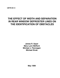 the effect of width and separation in rear window defroster lines on