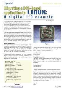 Migrating a DOS-based application to LINUX: A digital I