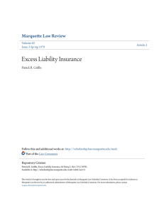 Excess Liability Insurance - Marquette Law Scholarly Commons