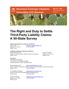 The Right and Duty to Settle Third-Party Liability Claims: A 50