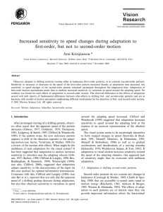 Increased sensitivity to speed changes during adaptation to first