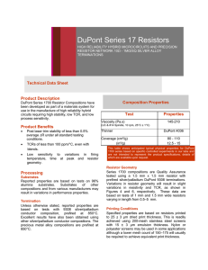 1700 High Reliability Hybrid Microcircuits and Precision Resistor