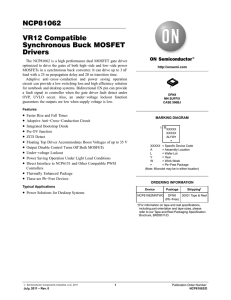NCP81062 - VR12 Compatible Synchronous Buck MOSFET Drivers