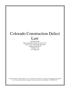 Colorado Construction Defect Law