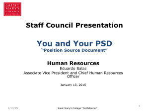 Staff Council Presentation - Saint Mary`s College of California