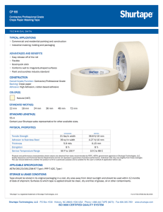 Contractor/Professional Grade Crepe Paper Masking Tape TYPICAL