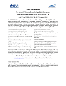 call for papers - AIAA Space 2016