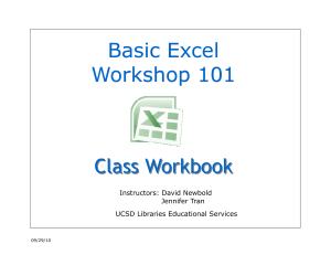 Basic Excel Workshop 101