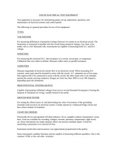 USE OF ELECTRICAL TEST EQUIPMENT