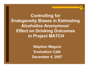 Controlling for Endogeneity Biases in Estimating Alcoholics