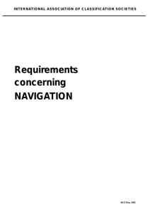 Requirements concerning NAVIGATION