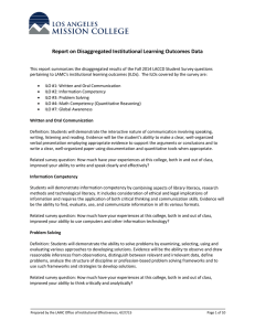 Report on Disaggregated ILO Data