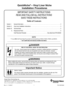 QuickNiche® – Vinyl Liner Niche Installation Procedures