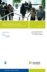 UbC diploma Course - Sauder School of Business