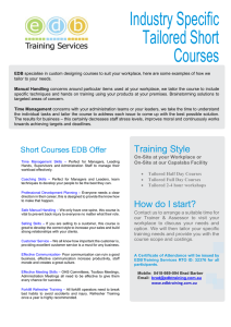 Industry Specific Tailored Short Courses