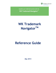 WK Trademark Navigator Reference Guide