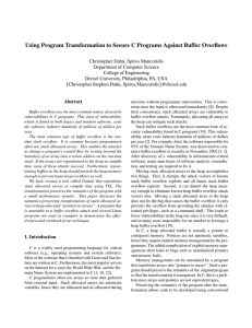 Using Program Transformation to Secure C Programs Against Buffer