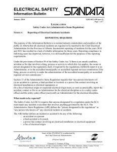 Reporting of Electrical Incidents/Accidents LEG-SCA-59